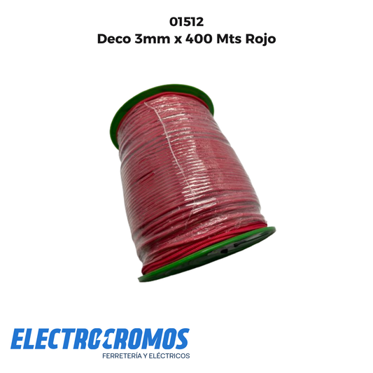 Deco 3mm x 400 Mts Rojo
