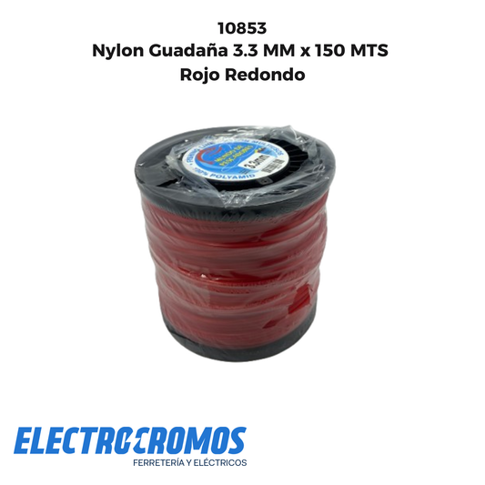 Nylon Guadaña 3.3 MM x 150 MTS Rojo Redondo