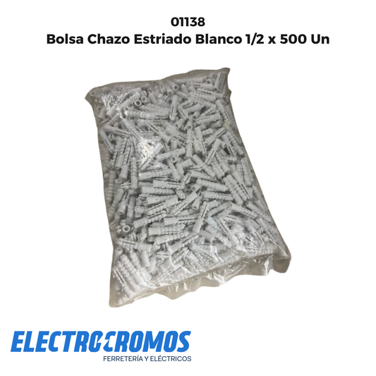 Bolsa Chazo Estriado Blanco 1/2 x 500 Un