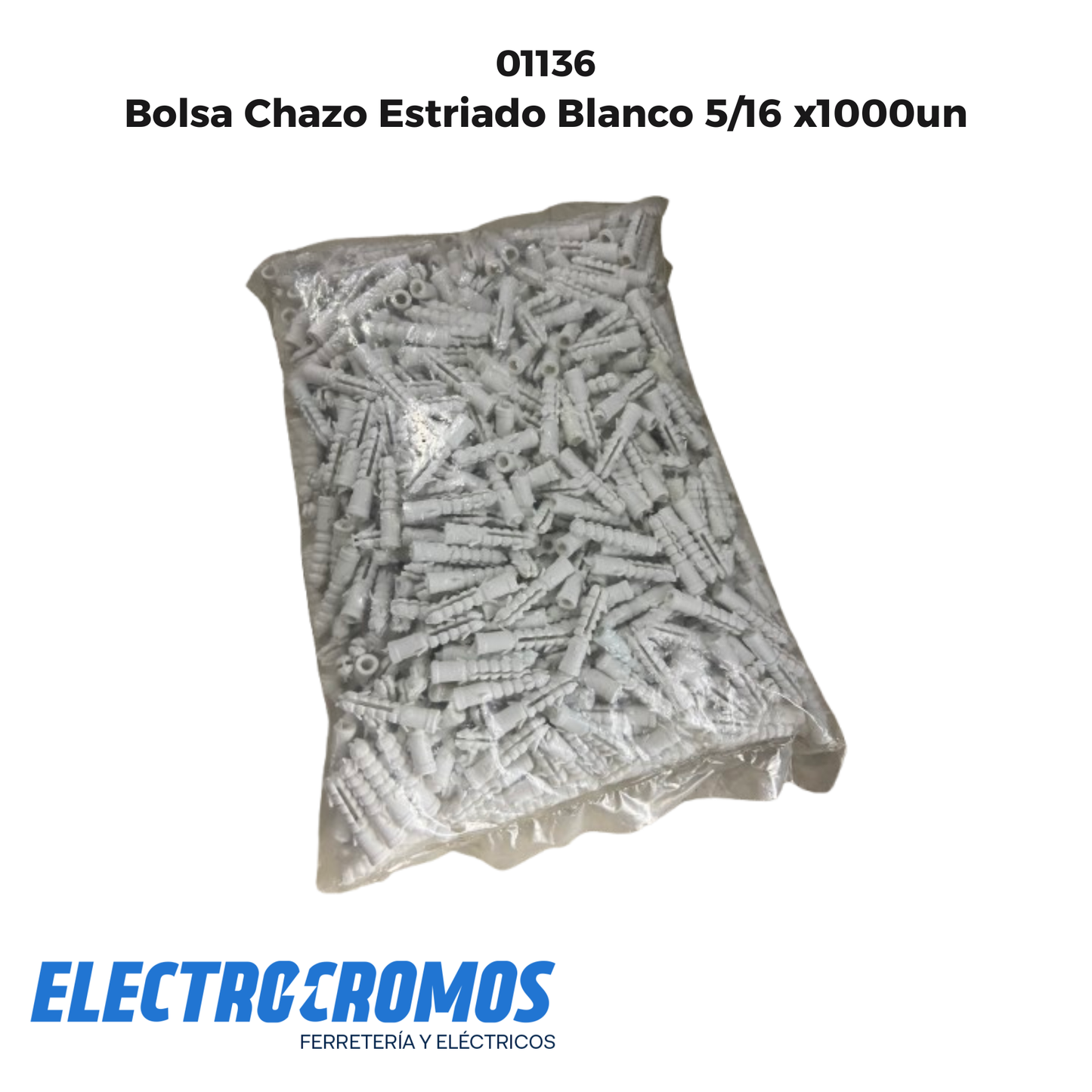 Bolsa Chazo Estriado Blanco 5/16 x1000un
