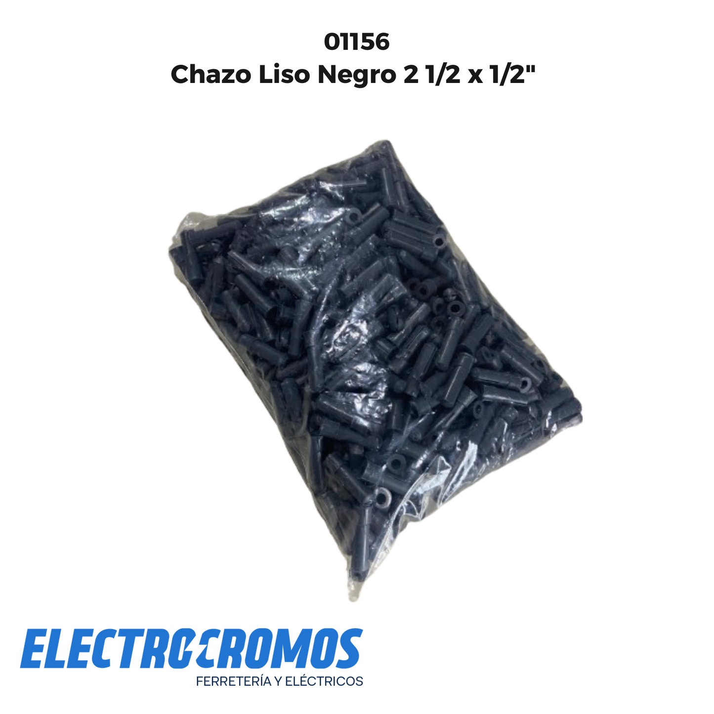 Chazo Liso Negro 2 1/2 x 1/2"