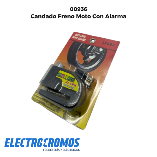 Candado Freno Moto Con Alarma LK603