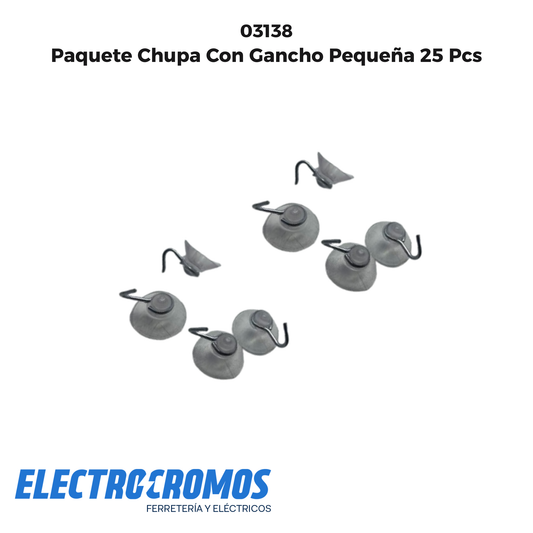 Paquete Chupa Con Gancho Pequeña 25 Pcs