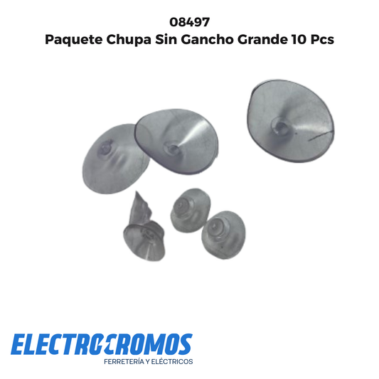 Paquete Chupa Sin Gancho Grande 10 Pcs