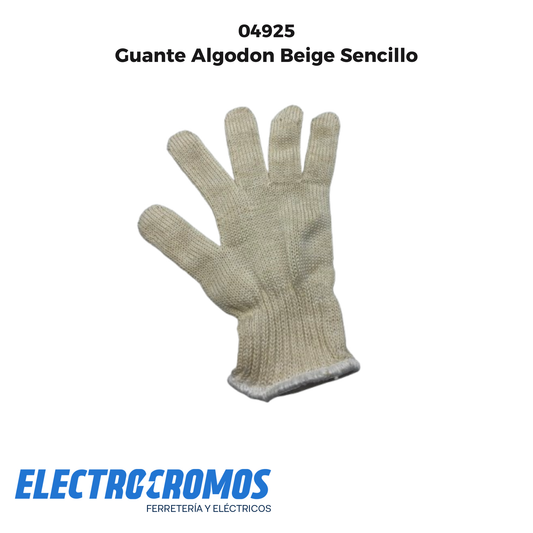 Guante Algodon Beige Sencillo