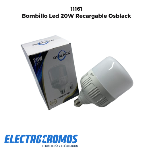 Bombillo Led 20W Recargable Osblack