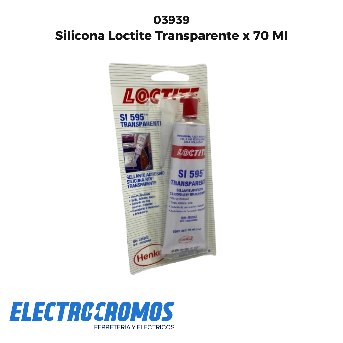 Silicona Loctite Transparente x 70 Ml