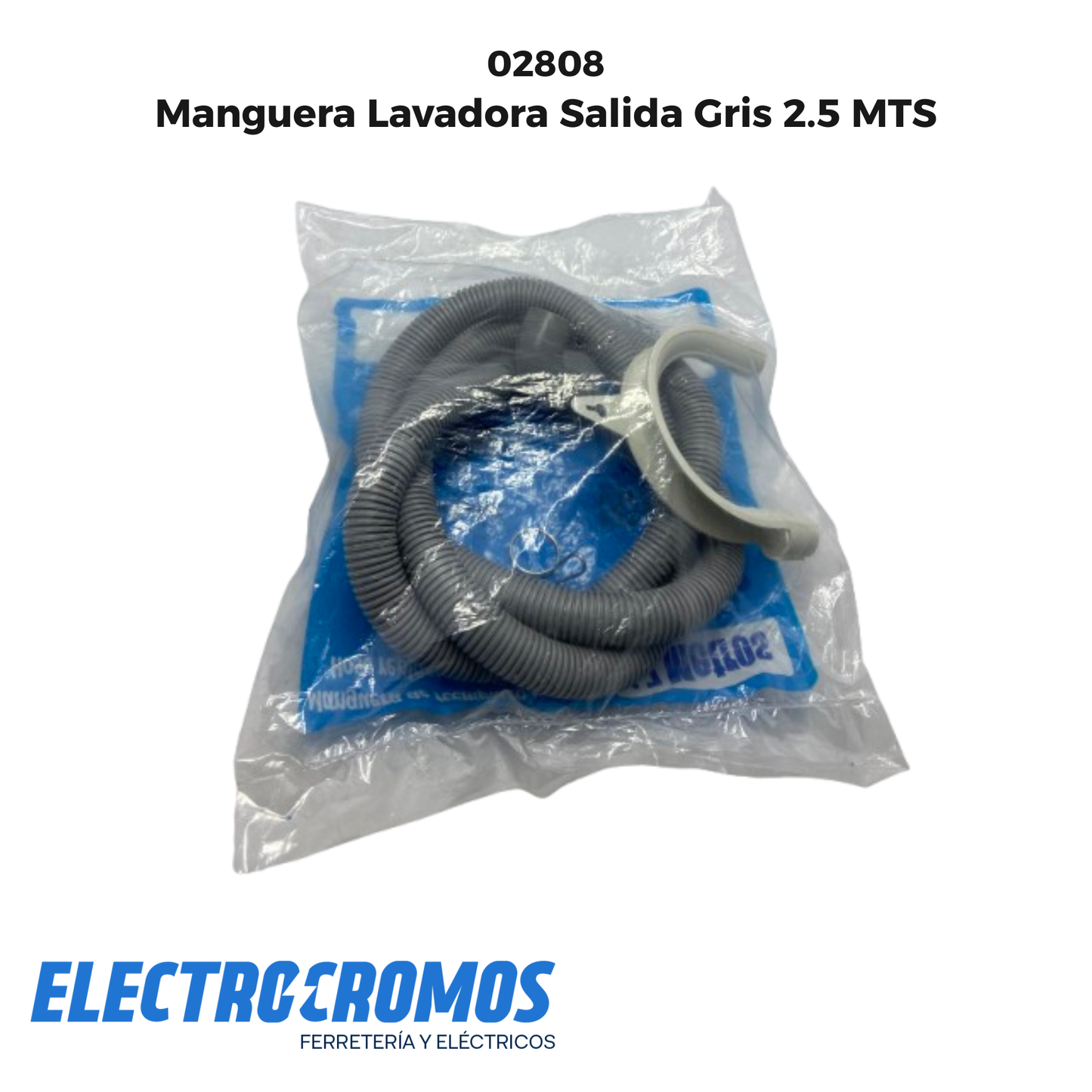 Manguera Lavadora Salida Gris 2.5 MTS