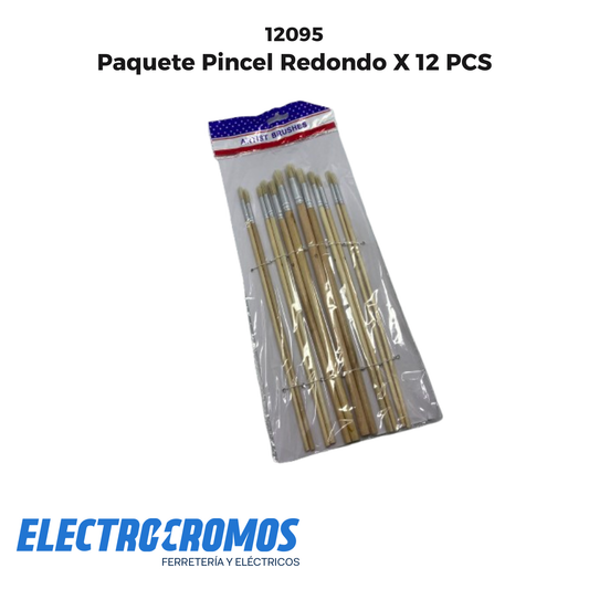 Paquete Pincel Redondo X 12 PCS