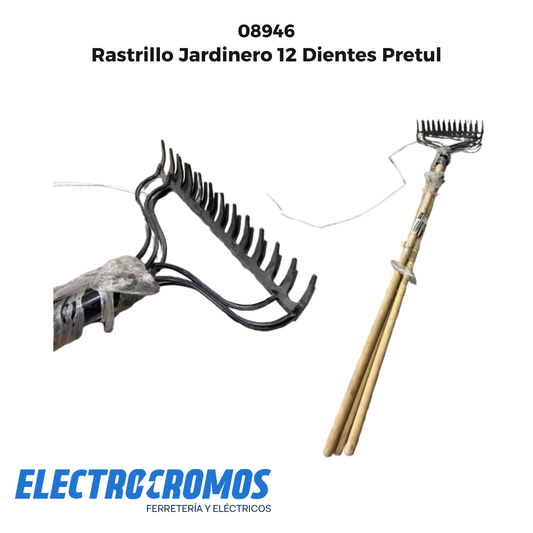 Rastrillo Jardinero 12 Dientes Pretul