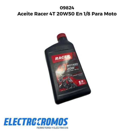 Aceite Racer 4T 20W50 En 1/8 Para Moto