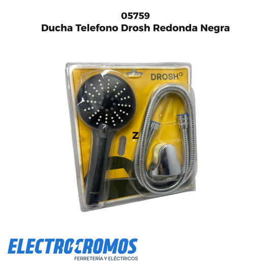 Ducha Telefono Drosh Redonda Negra