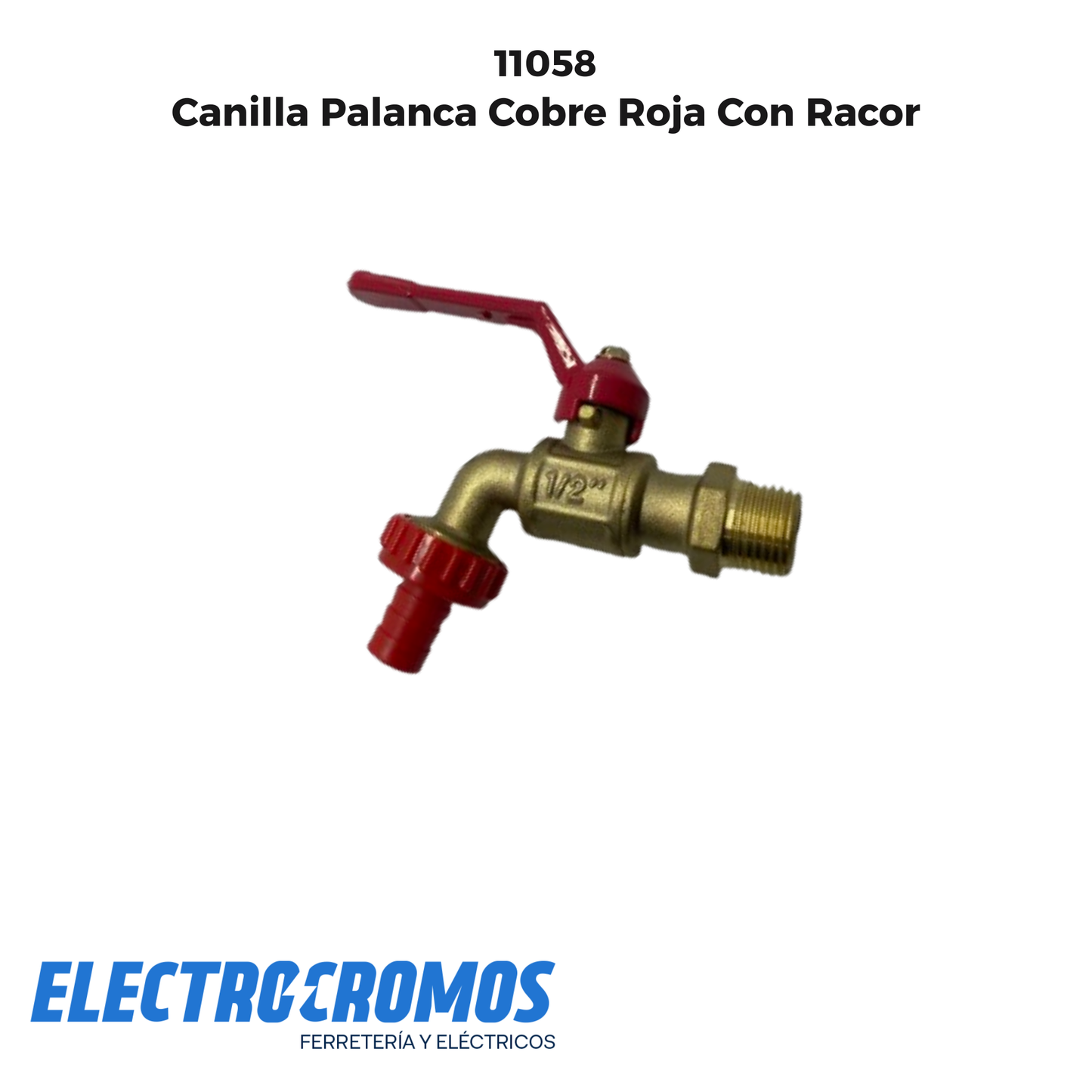 Canilla Palanca Cobre Roja Con Racor