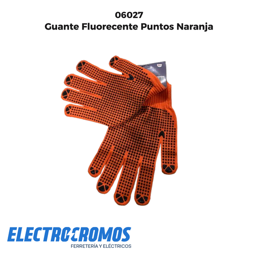 Guante Fluorecente Puntos Naranja