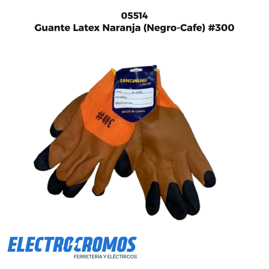 Guante Latex Naranja (Negro-Cafe) #300
