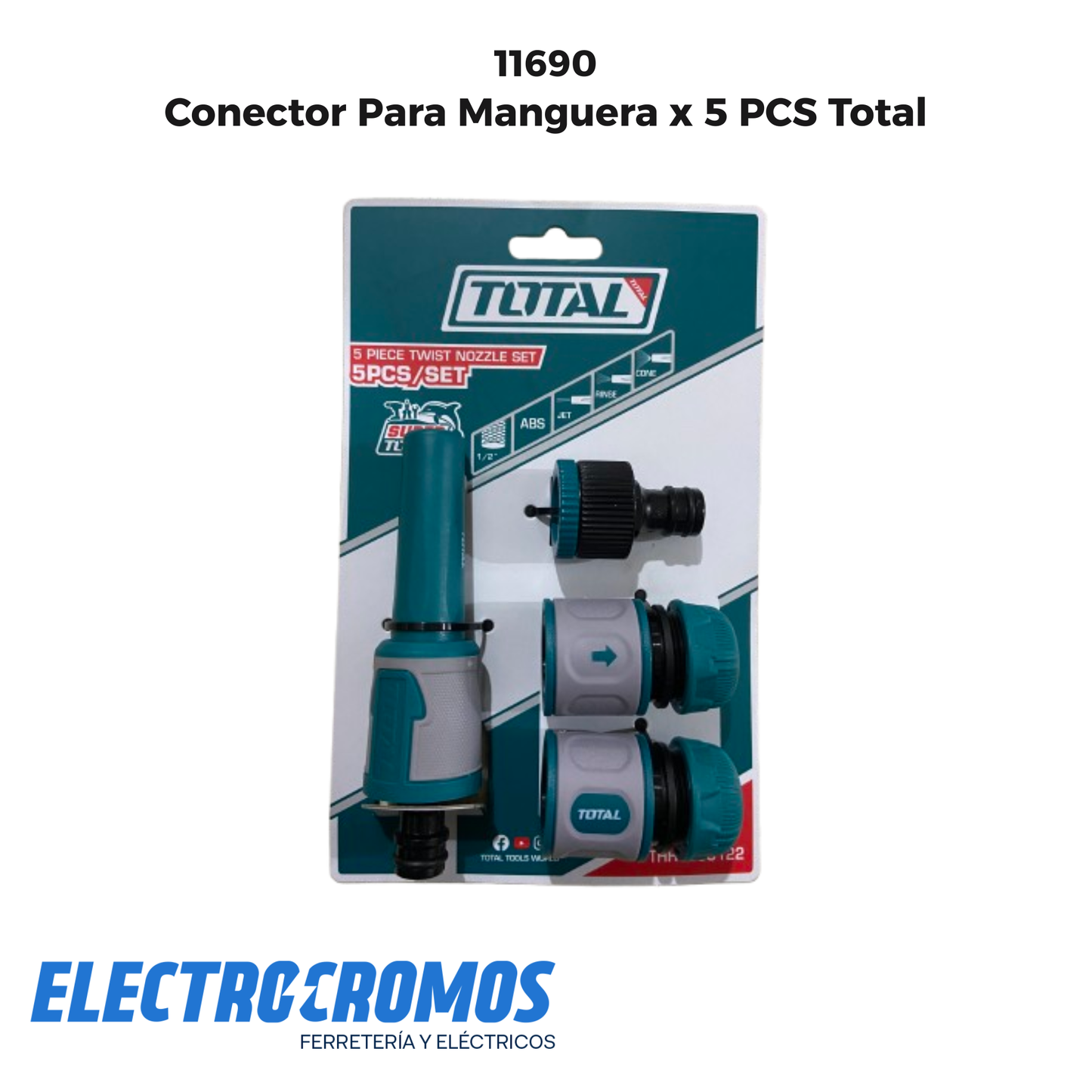 Conector Para Manguera x 5 PCS Total