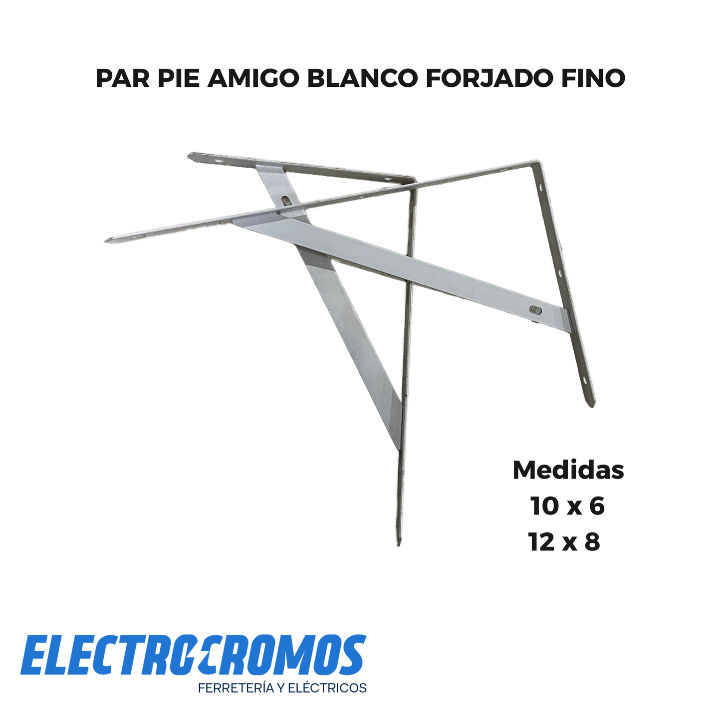 Par Pie Amigo Blanco Forjado Fino