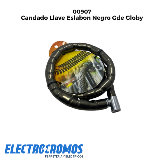Candado Llave Eslabon Negro Gde Globy