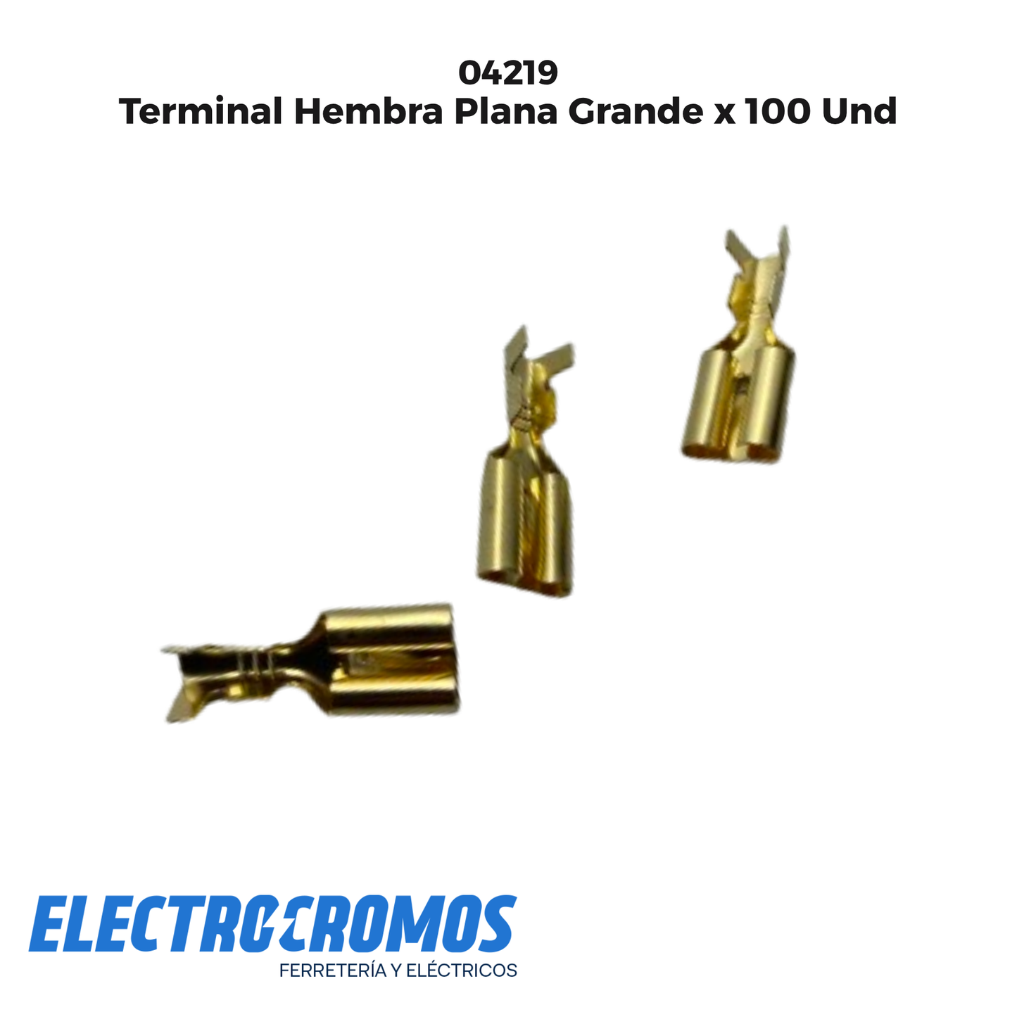 Terminal Hembra Plana Grande x 100 Und