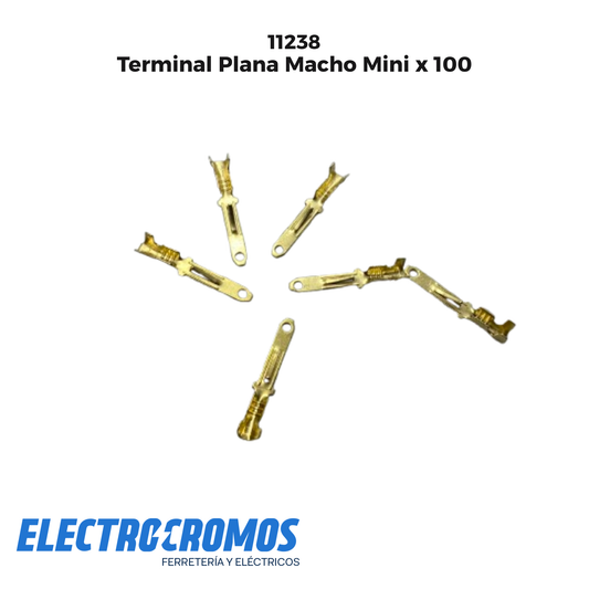 Terminal Plana Macho Mini x 100