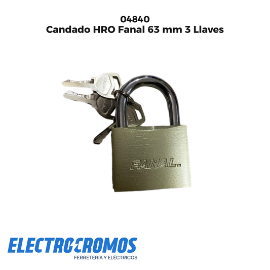 Candado HRO Fanal 63 mm 3 Llaves