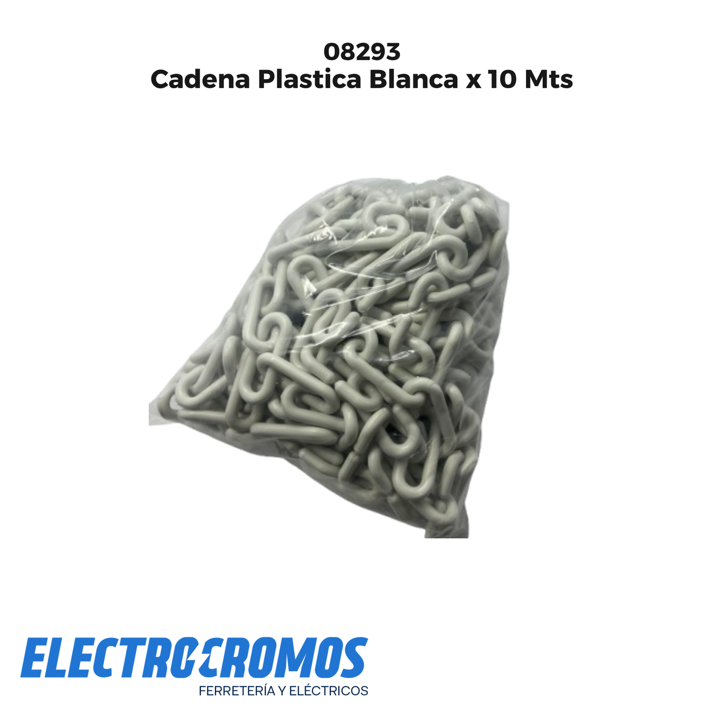 Cadena Plastica Blanca x 10 Mts