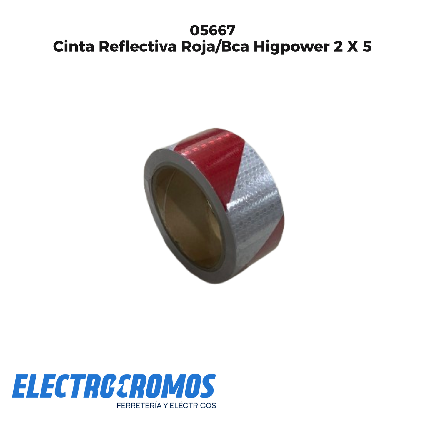 Cinta Reflectiva Roja/Bca Higpower 2 X 5
