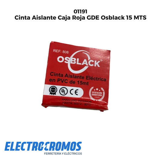 Cinta Aislante Caja Roja GDE Osblack 15 MTS