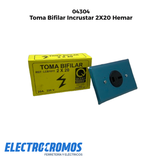 Toma Bifilar Incrustar 2X20 Hemar