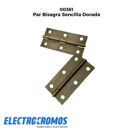 Par Bisagra Sencilla Dorada