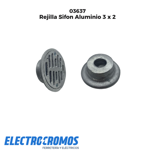 Rejilla Sifon Aluminio 3 x 2
