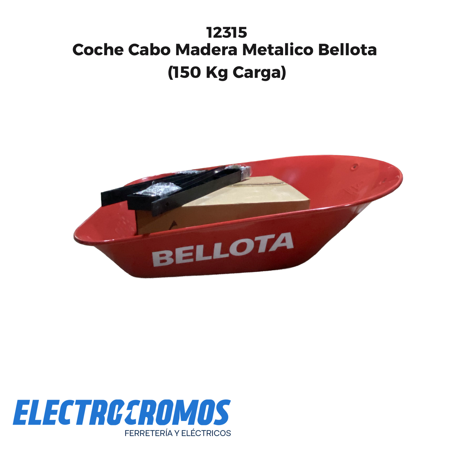 Coche Cabo Madera Metalico Bellota (150 Kg Carga)