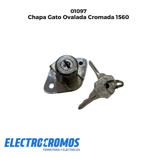Chapa Gato Ovalada Cromada 1560