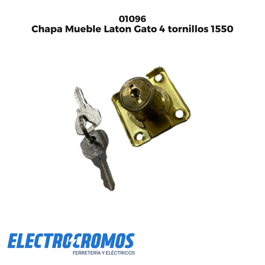 Chapa Mueble Laton Gato 4 tornillos 1550