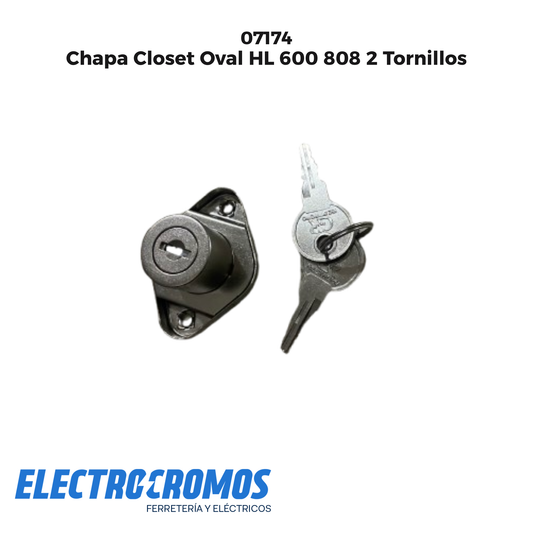 Chapa Closet Oval HL 600 808 2 Tornillos