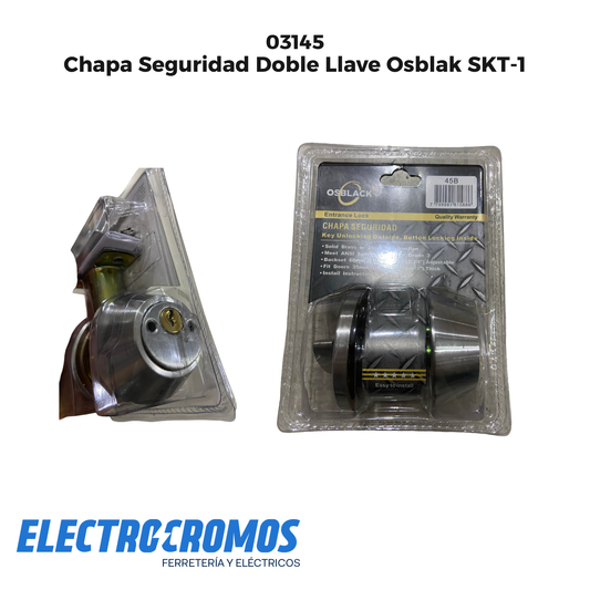 Chapa Seguridad Doble Llave Osblak SKT-1