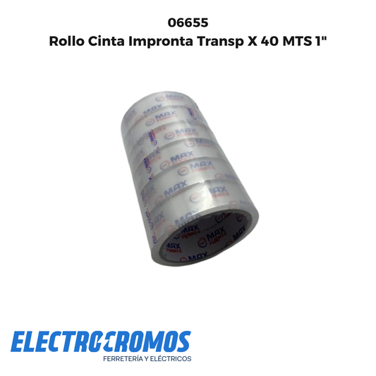 Rollo Cinta Impronta Transp X 40 MTS 1"