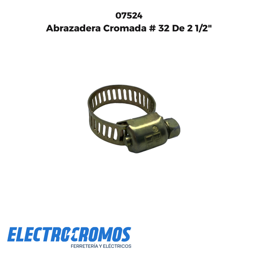 Abrazadera Cromada # 32 De 2 1/2"