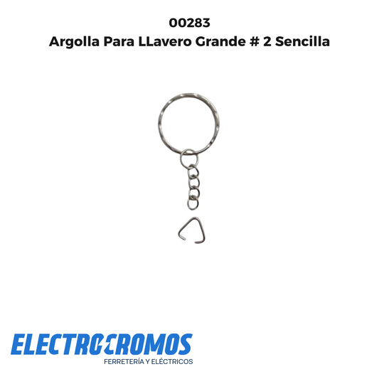 Argolla Para LLavero Grande # 2 Sencilla