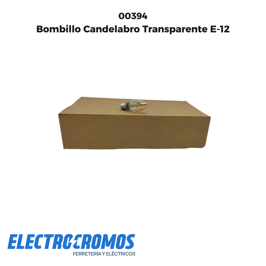 Bombillo Candelabro Transparente E-12