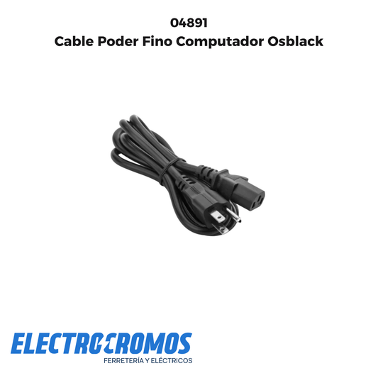 Cable Poder Fino Computador Osblack