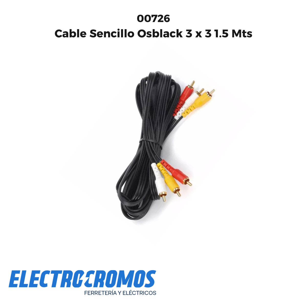 Cable Sencillo Osblack 3 x 3 1.5 Mts