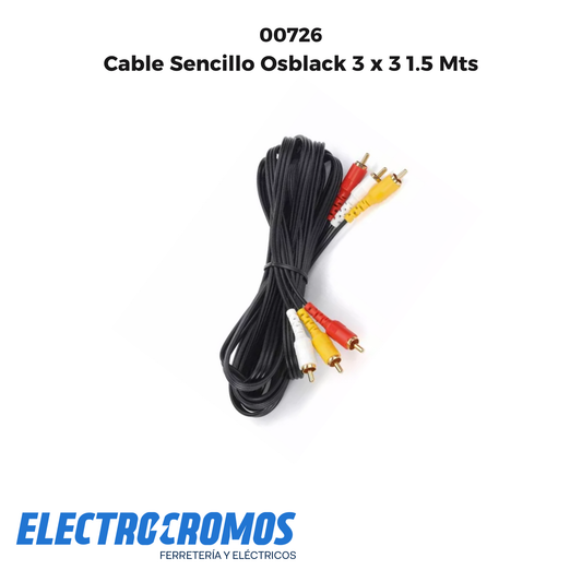 Cable Sencillo Osblack 3 x 3 1.5 Mts