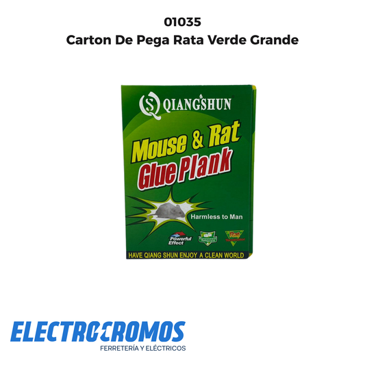 Carton De Pega Rata Verde Grande