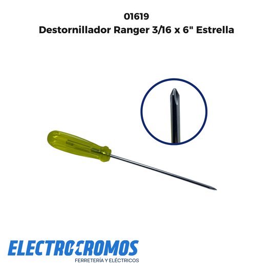 Destornillador Ranger 3/16 x 6" Estrella