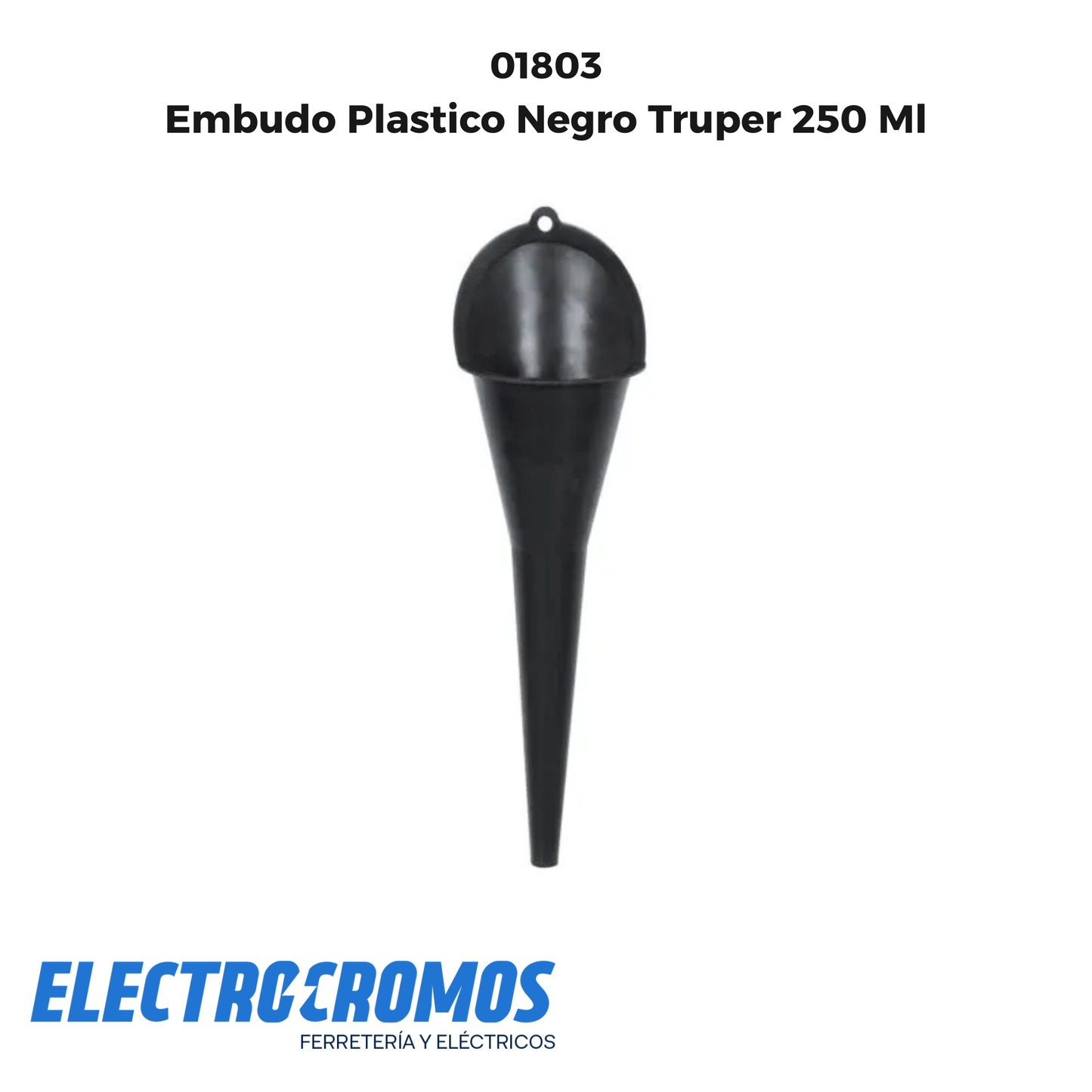 Embudo Plastico Negro Truper 250 Ml