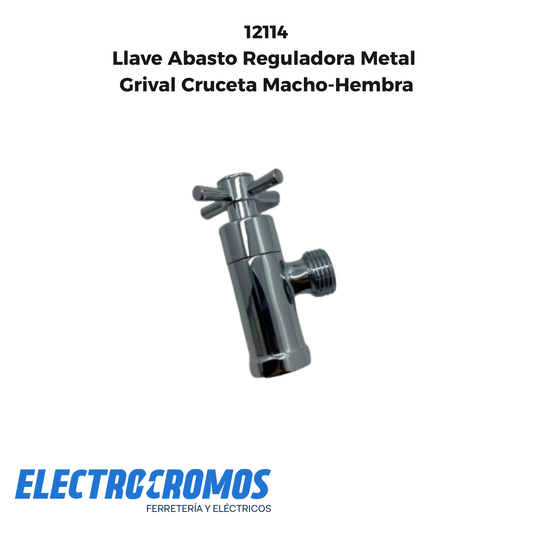 Llave Abasto Reguladora Metal Grival Cruceta Macho-Hembra