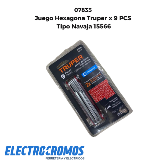 Juego Hexagona Truper x 9 PCS Tipo Navaja 15566