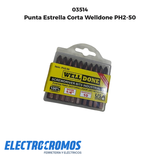 Punta Estrella Corta Welldone PH2-50