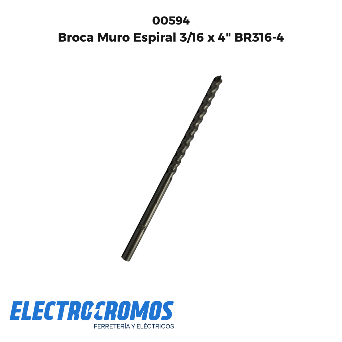 Broca Muro Espiral 3/16 x 4" BR316-4